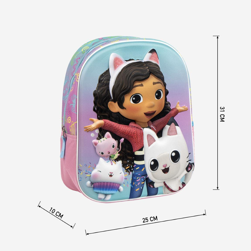 ZAINO ASILO 3D GABBY'S DOLLHOUSE BORSA 32 CM PER SCUOLA MATERNA DA PASSEGGIO - 5870