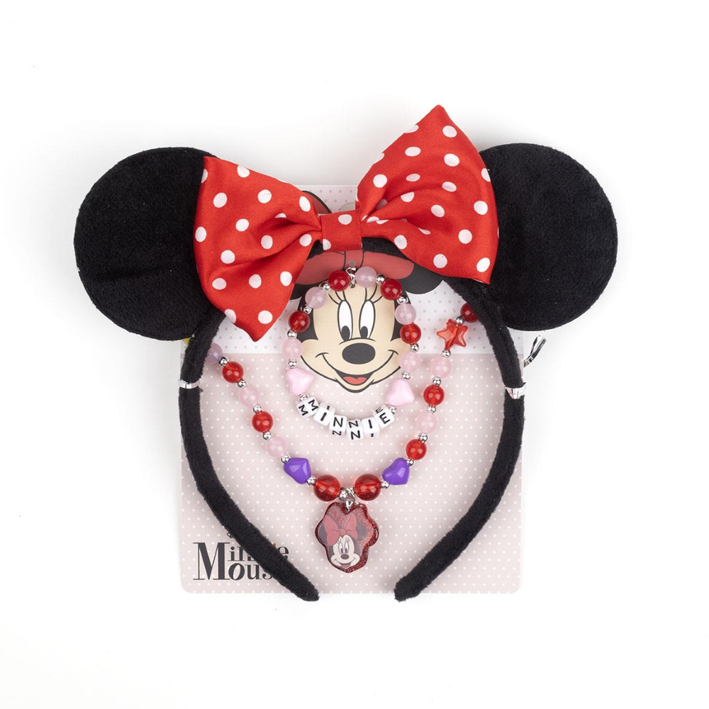 SET ACCESSORI MINNIE DISNEY BRACCIALE COLLANA CERCHIETTO CON ORECCHIE - 2219