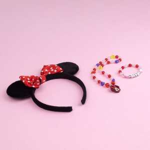 SET ACCESSORI MINNIE DISNEY BRACCIALE COLLANA CERCHIETTO CON ORECCHIE - 2219