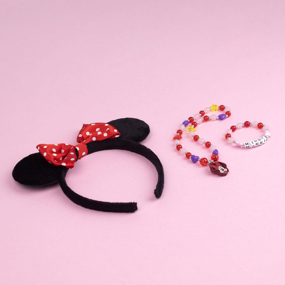 SET ACCESSORI MINNIE DISNEY BRACCIALE COLLANA CERCHIETTO CON ORECCHIE - 2219