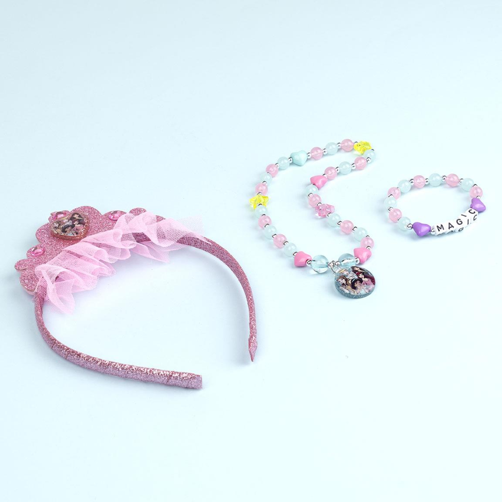 SET ACCESSORI PRINCIPESSE DISNEY BRACCIALE COLLANA CERCHIETTO CON DIADEMA - 2220