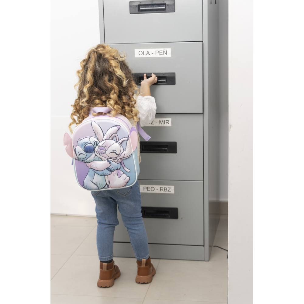 ZAINO ASILO 3D STITCH DISNEY BORSA CON APPLICAZIONI 31 CM PER SCUOLA MATERNA DA PASSEGGIO - 5847