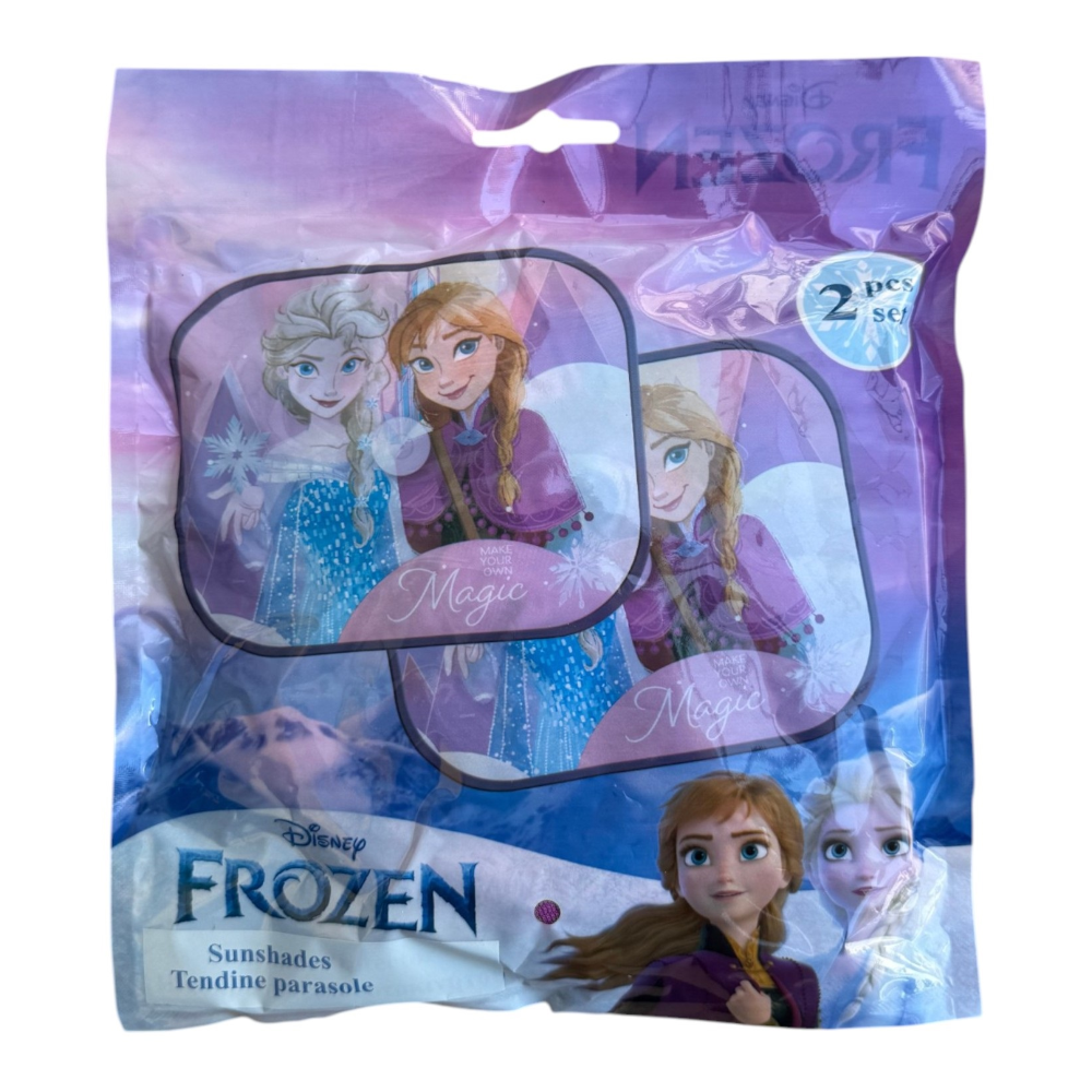 TENDINE PARASOLE LATERALI FROZEN DISNEY COPPIA DI TENDINE PER AUTO 44 X 35 CM PROTEZIONE RAGGI UV - 31602