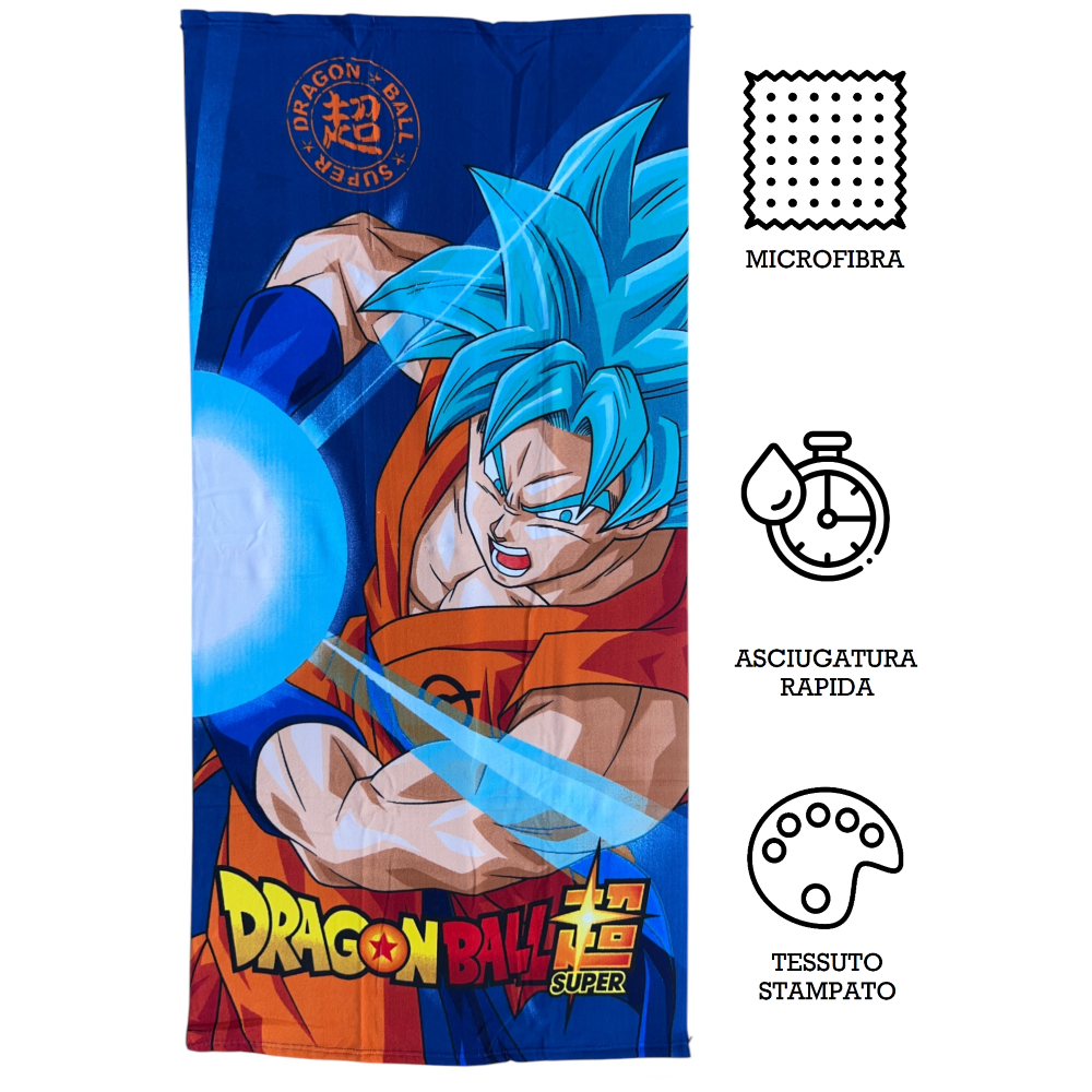 TELO MARE DRAGON BALL SUPER ASCIUGAMANO DA SPIAGGIA PER BAMBINI IN MICROFIBRA DI POLIESTERE CM 140X70 - DB24-002