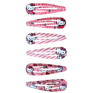 SET MOLLETTE HELLO KITTY SANRIO MODELLO CLIC CLAC 6 PEZZI ACCESSORI PER CAPELLI - 3220