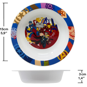 PIATTO FONDO AVENGERS MARVEL STOVIGLIA 20 CM IN PLASTICA RIUTILIZZABILE ADATTO AL MICROONDE - ST80148