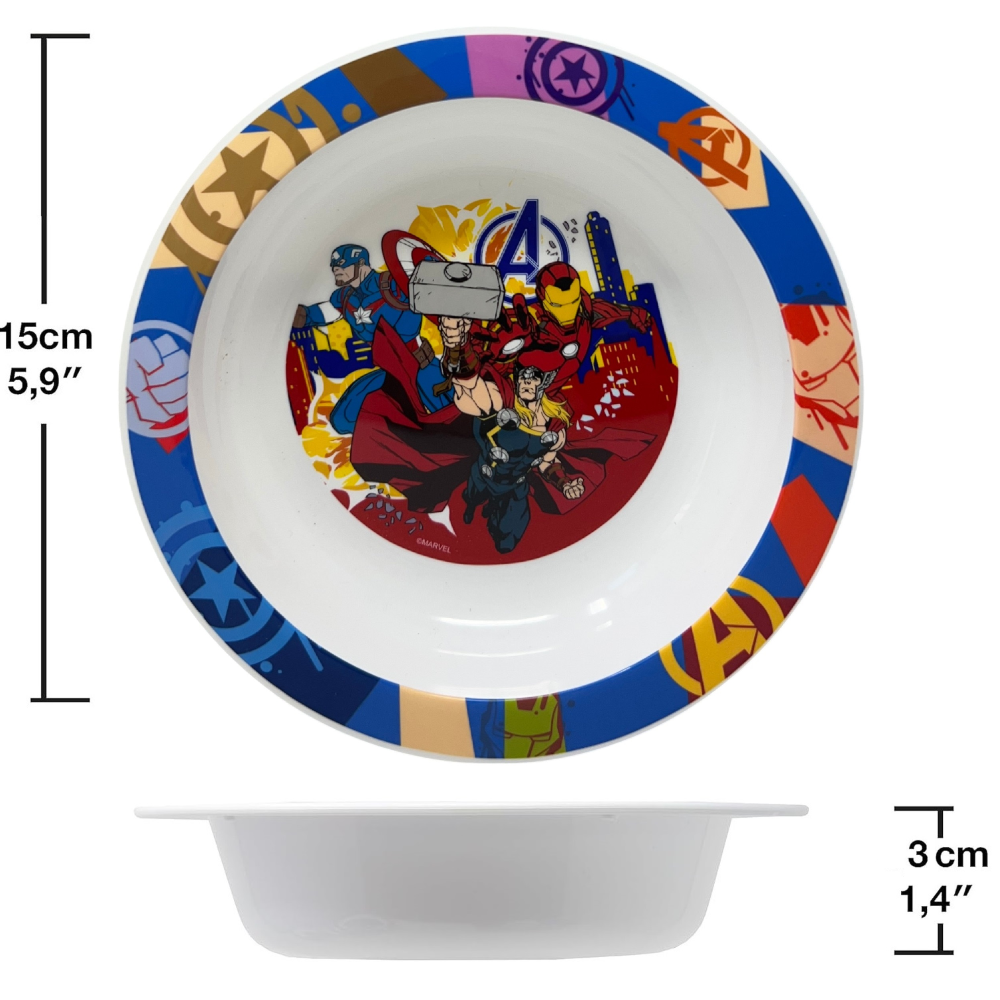 PIATTO FONDO AVENGERS MARVEL STOVIGLIA 20 CM IN PLASTICA RIUTILIZZABILE ADATTO AL MICROONDE - ST80148