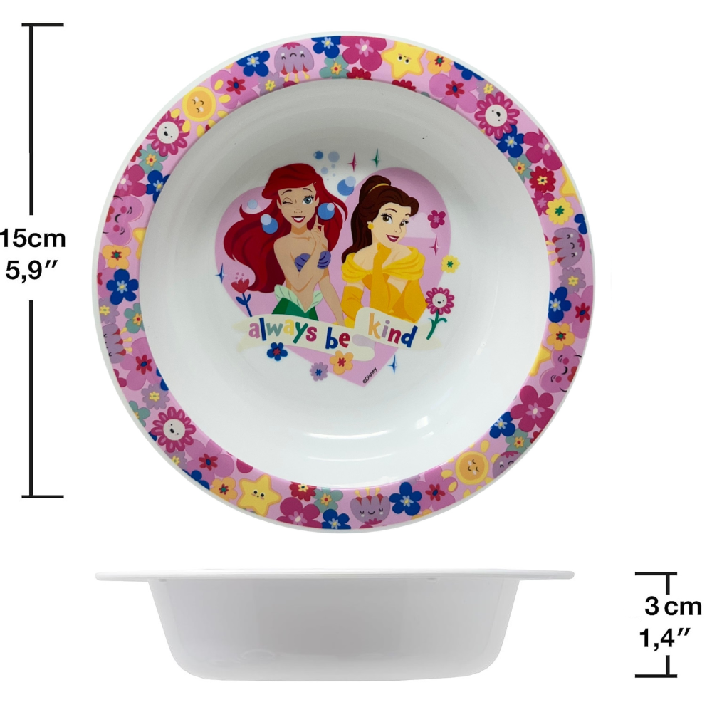 PIATTO FONDO PRINCIPESSE DISNEY STOVIGLIA 20 CM IN PLASTICA RIUTILIZZABILE ADATTO AL MICROONDE - ST82048