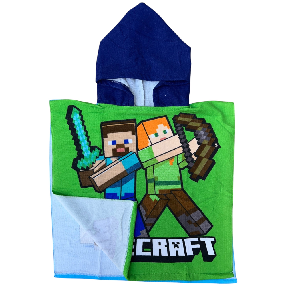 PONCHO MARE MINECRAFT 100 X 50 CM ACCAPPATOIO DA SPIAGGIA PER BAMBINI 100% PL - MNC36-5164