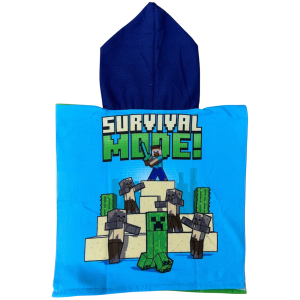 PONCHO MARE MINECRAFT 100 X 50 CM ACCAPPATOIO DA SPIAGGIA PER BAMBINI 100% PL - MNC36-5164