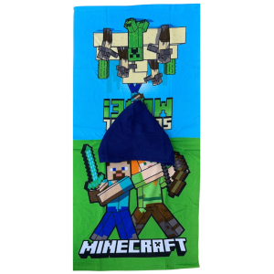 PONCHO MARE MINECRAFT 100 X 50 CM ACCAPPATOIO DA SPIAGGIA PER BAMBINI 100% PL - MNC36-5164