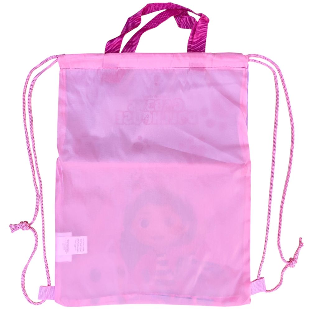 SACCA DELUXE GABBY'S DOLLHOUSE CON CHIUSURA A COULISSE TASCA FRONTALE BORSA TEMPO LIBERO PALESTRA CM. 45X34,5 - GAB36-0901
