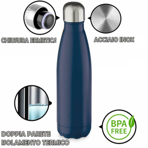 BOTTIGLIA IN ACCIAIO INOX MY PICKY BORRACCIA TERMICA A DOPPIA PARETE 500 ML GIALLO - MP26GI