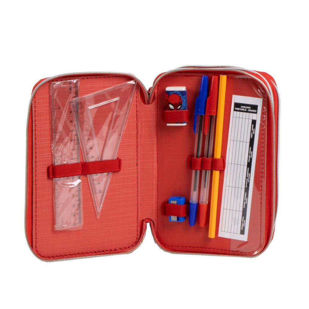 ASTUCCIO SCUOLA SPIDERMAN MARVEL MULTISCOMPARTO 3 ZIP PORTACOLORI GIOTTO - 1649