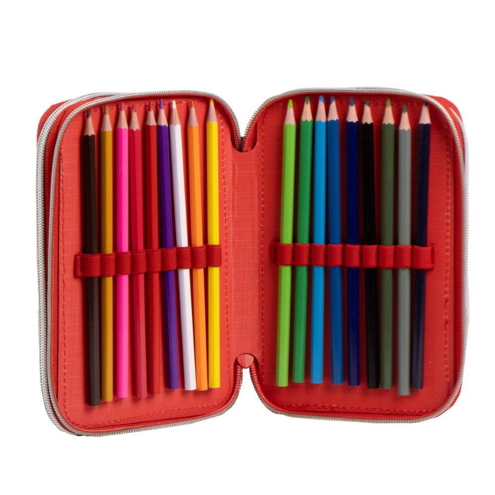 ASTUCCIO SCUOLA SPIDERMAN MARVEL MULTISCOMPARTO 3 ZIP PORTACOLORI GIOTTO - 1649