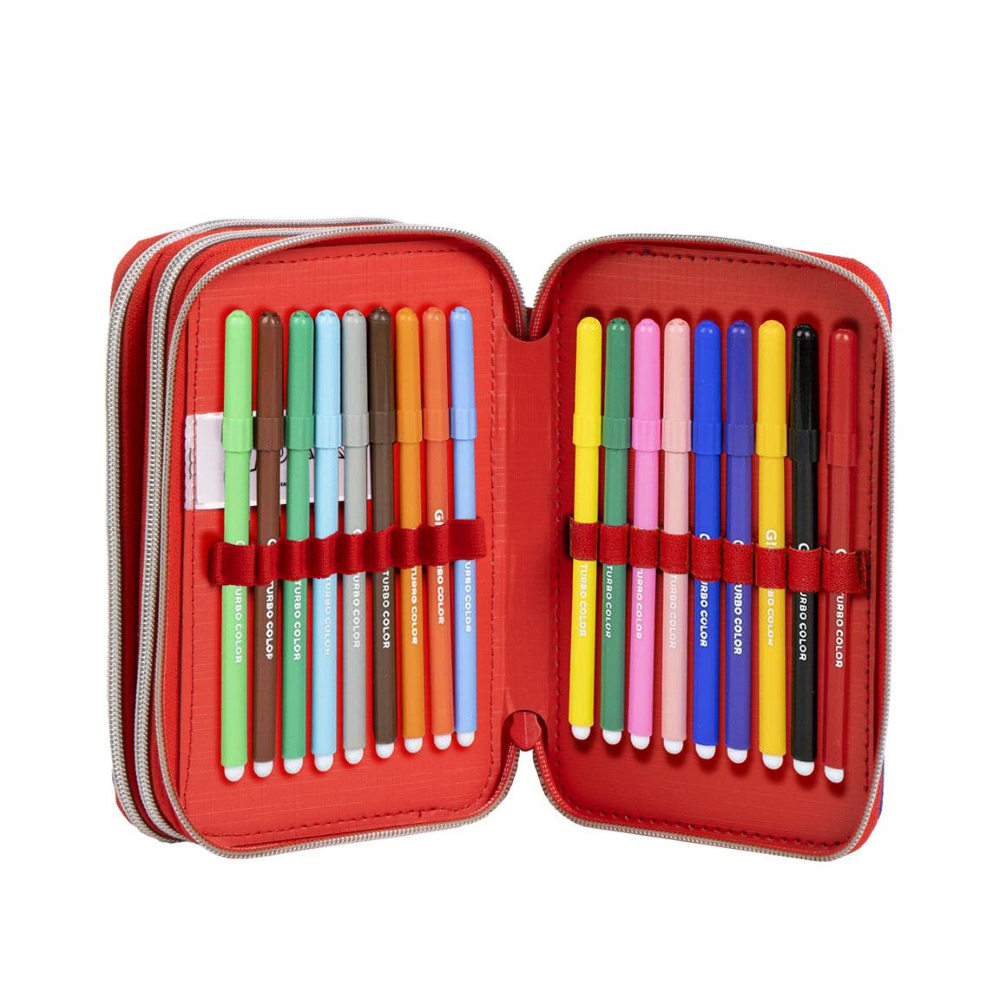 ASTUCCIO SCUOLA SPIDERMAN MARVEL MULTISCOMPARTO 3 ZIP PORTACOLORI GIOTTO - 1649