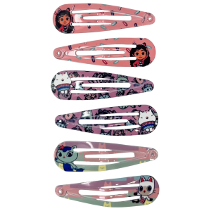 SET MOLLETTE GABBY'S DOLLHOUSE MODELLO CLIC CLAC 6 PEZZI ACCESSORI PER CAPELLI - 3452