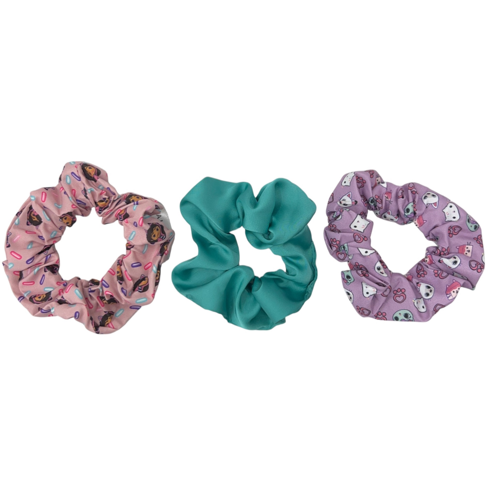SCRUNCHIES GABBY'S DOLLHOUSE SET 3 PEZZI ELASTICI MORBIDI PER CAPELLI- 3454