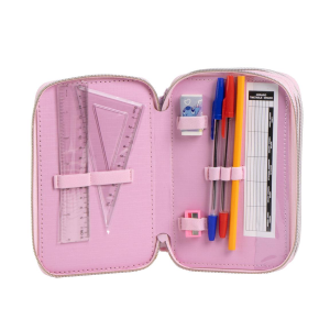 ASTUCCIO SCUOLA STITCH DISNEY MULTISCOMPARTO 3 ZIP PORTACOLORI GIOTTO - 1652