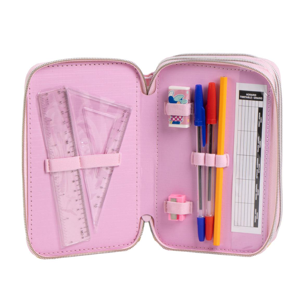ASTUCCIO SCUOLA MINNIE E PAPERINA DISNEY MULTISCOMPARTO 3 ZIP PORTACOLORI GIOTTO - 1653