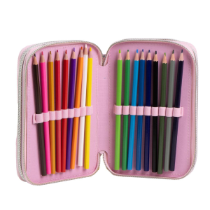 ASTUCCIO SCUOLA MINNIE E PAPERINA DISNEY MULTISCOMPARTO 3 ZIP PORTACOLORI GIOTTO - 1653