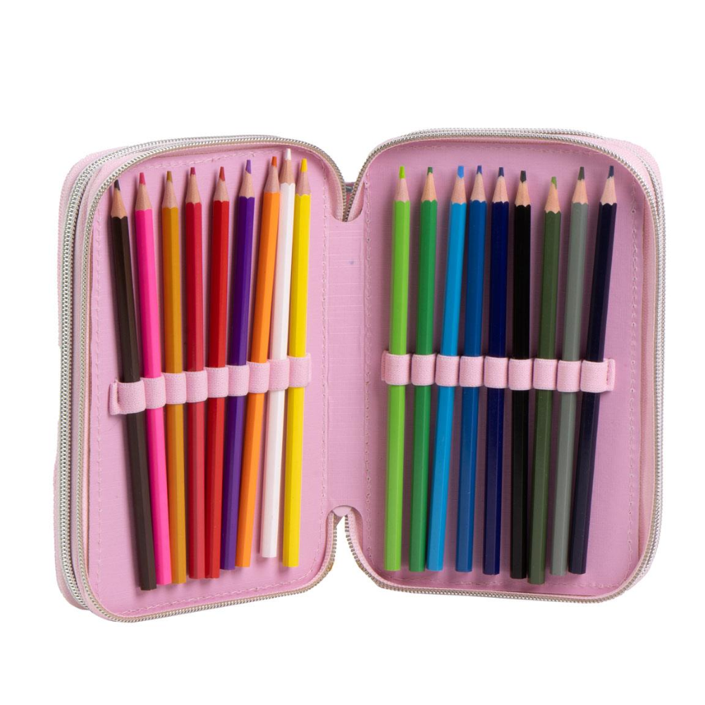 ASTUCCIO SCUOLA MINNIE E PAPERINA DISNEY MULTISCOMPARTO 3 ZIP PORTACOLORI GIOTTO - 1653