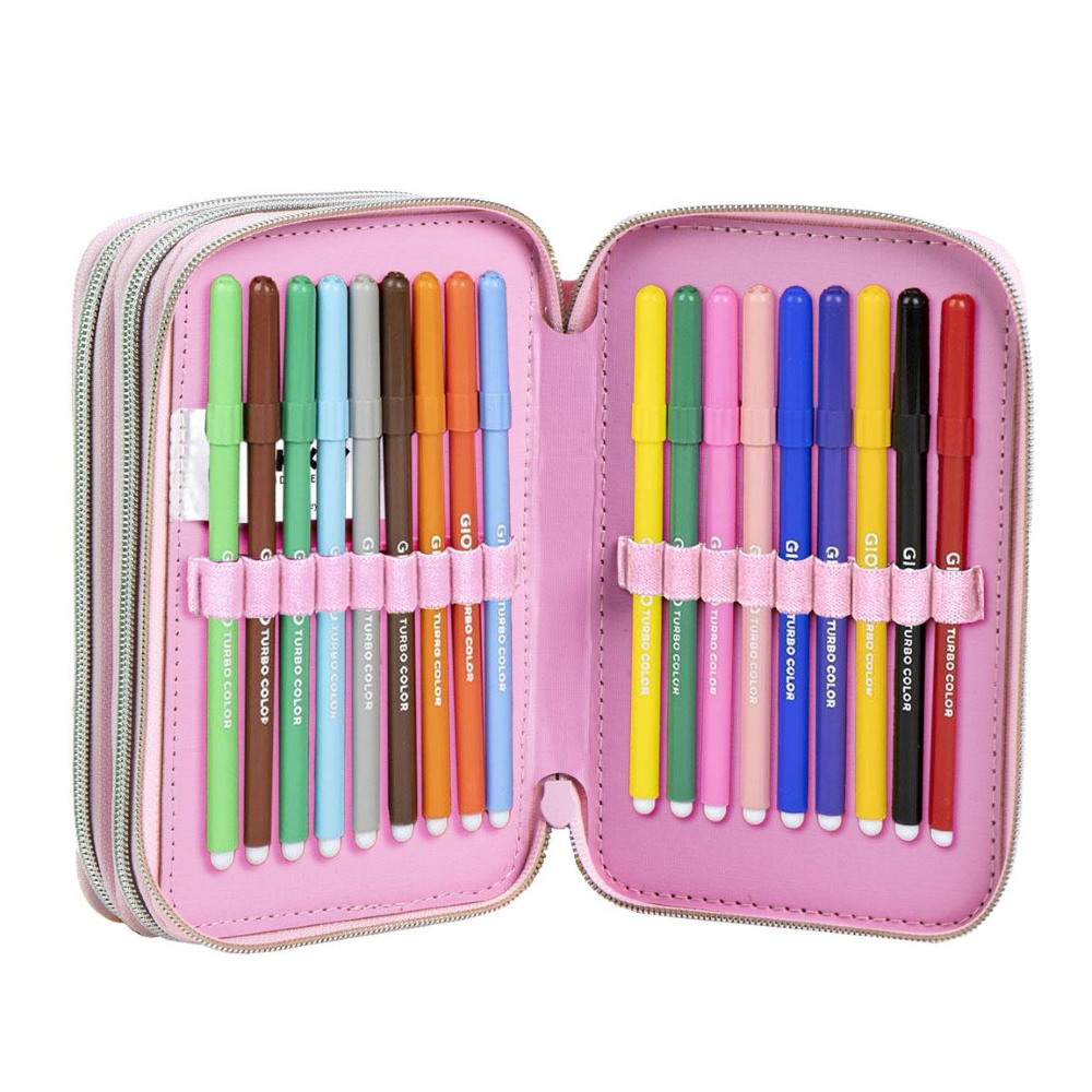 ASTUCCIO SCUOLA MINNIE E PAPERINA DISNEY MULTISCOMPARTO 3 ZIP PORTACOLORI GIOTTO - 1653