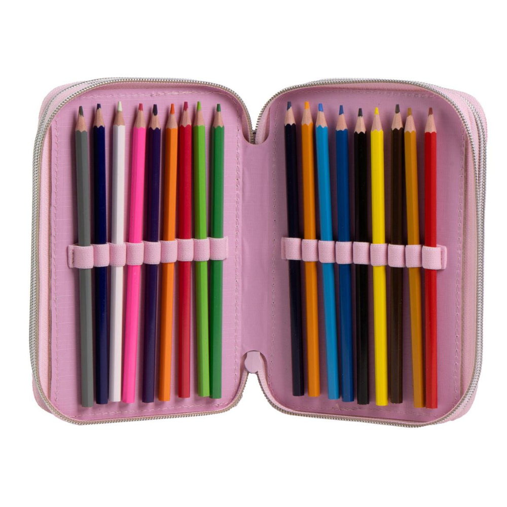 ASTUCCIO SCUOLA HELLO KITTY SANRIO MULTISCOMPARTO 3 ZIP PORTACOLORI GIOTTO - 1654