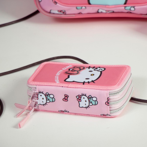 ASTUCCIO SCUOLA HELLO KITTY SANRIO MULTISCOMPARTO 3 ZIP PORTACOLORI GIOTTO - 1654
