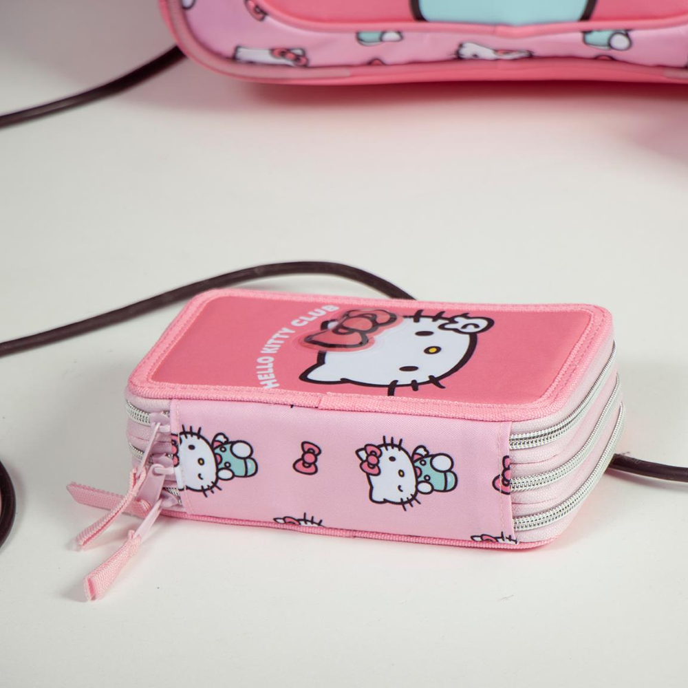 ASTUCCIO SCUOLA HELLO KITTY SANRIO MULTISCOMPARTO 3 ZIP PORTACOLORI GIOTTO - 1654