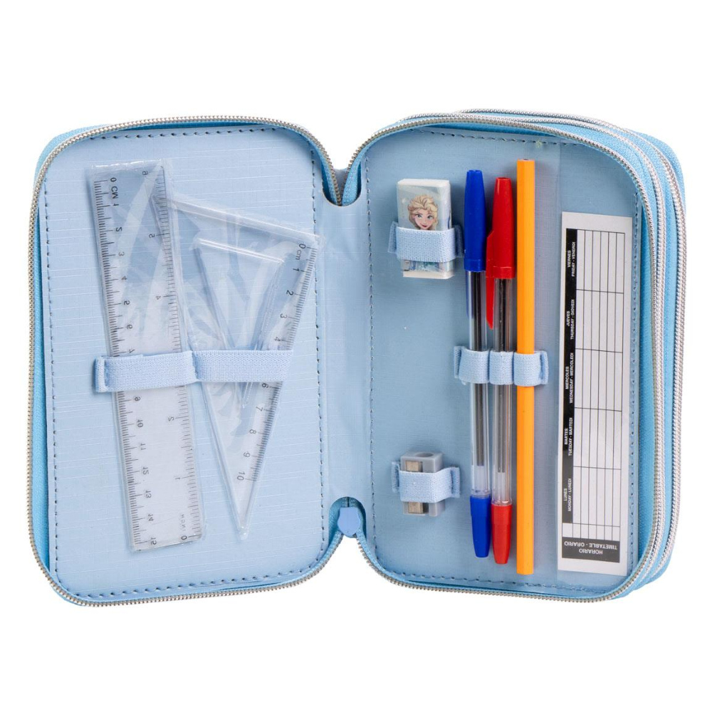 ASTUCCIO SCUOLA FROZEN DISNEY MULTISCOMPARTO 3 ZIP PORTACOLORI GIOTTO - 1688
