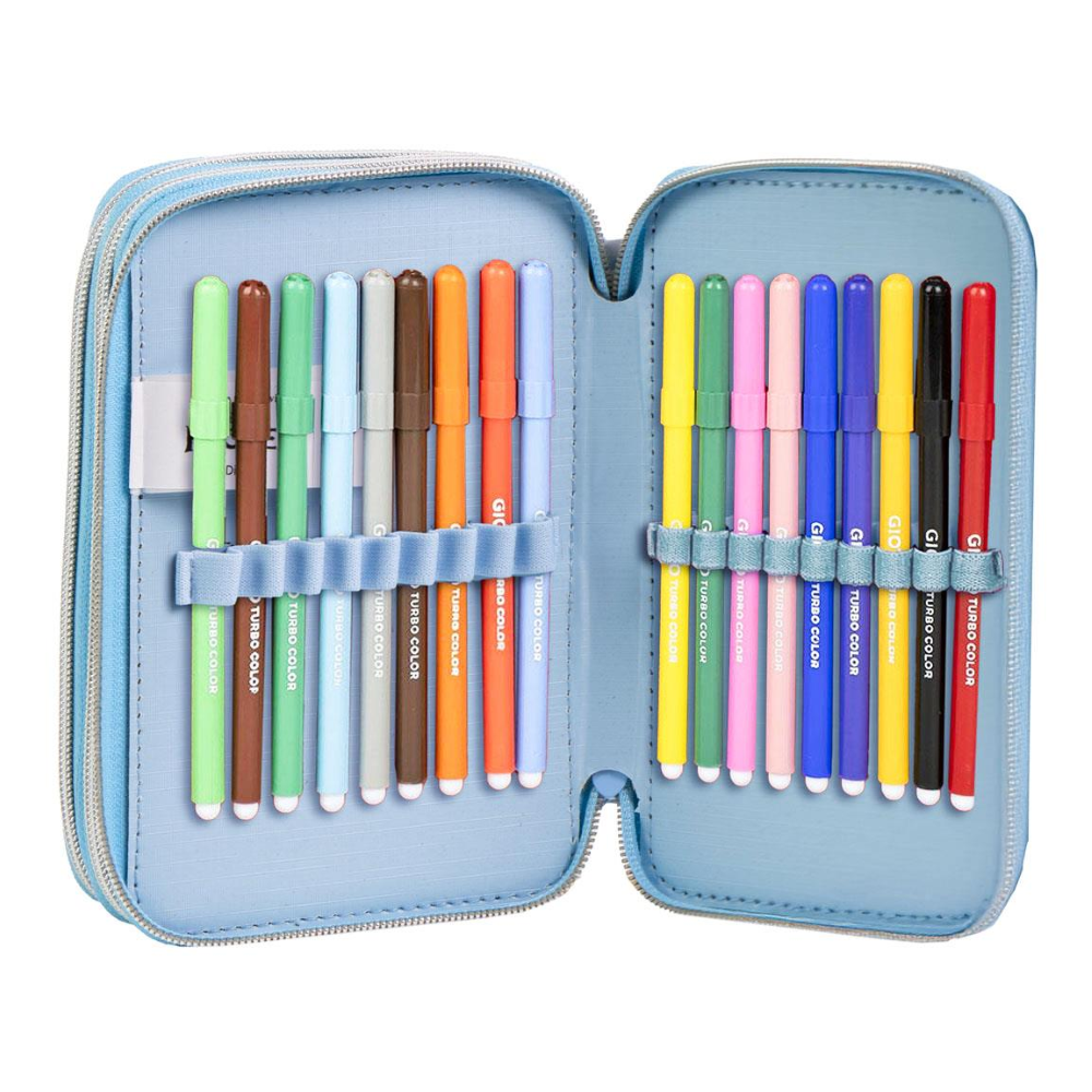 ASTUCCIO SCUOLA FROZEN DISNEY MULTISCOMPARTO 3 ZIP PORTACOLORI GIOTTO - 1688