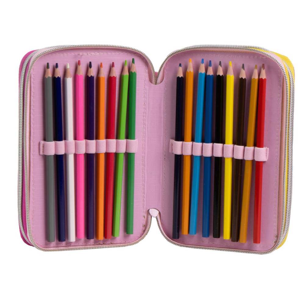ASTUCCIO SCUOLA BARBIE MATTEL MULTISCOMPARTO 3 ZIP PORTACOLORI GIOTTO - 1655
