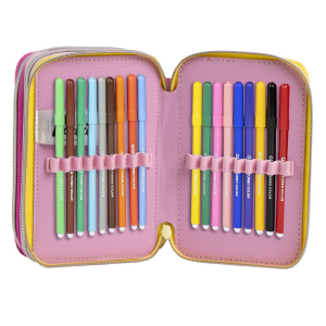 ASTUCCIO SCUOLA BARBIE MATTEL MULTISCOMPARTO 3 ZIP PORTACOLORI GIOTTO - 1655