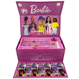 COLORI BARBIE MATTEL 52 PEZZI KIT PENNARELLI ACQUERELLI E PASTELLI SCATOLA CON CASSETTI - 2872