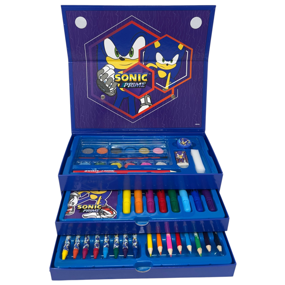 COLORI SONIC PRIME 52 PEZZI KIT PENNARELLI ACQUERELLI E PASTELLI SCATOLA CON CASSETTI - 2871