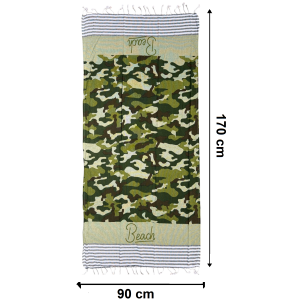TELO MARE CON FRANGE 190 X 70 CM ASCIUGAMO IN MISTO COTONE ACCESSORIO SPIAGGIA PISCINA