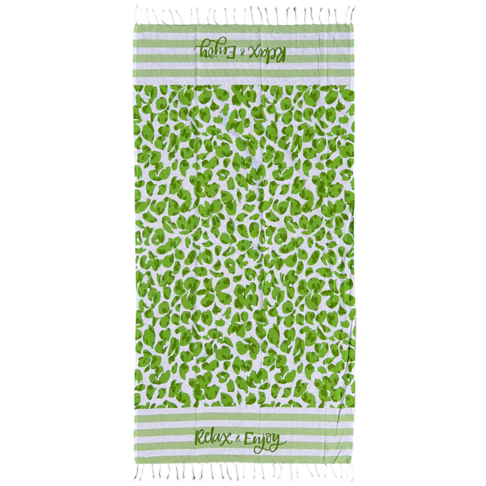 TELO MARE CON FRANGE 190 X 70 CM ASCIUGAMO IN MISTO COTONE ACCESSORIO SPIAGGIA PISCINA