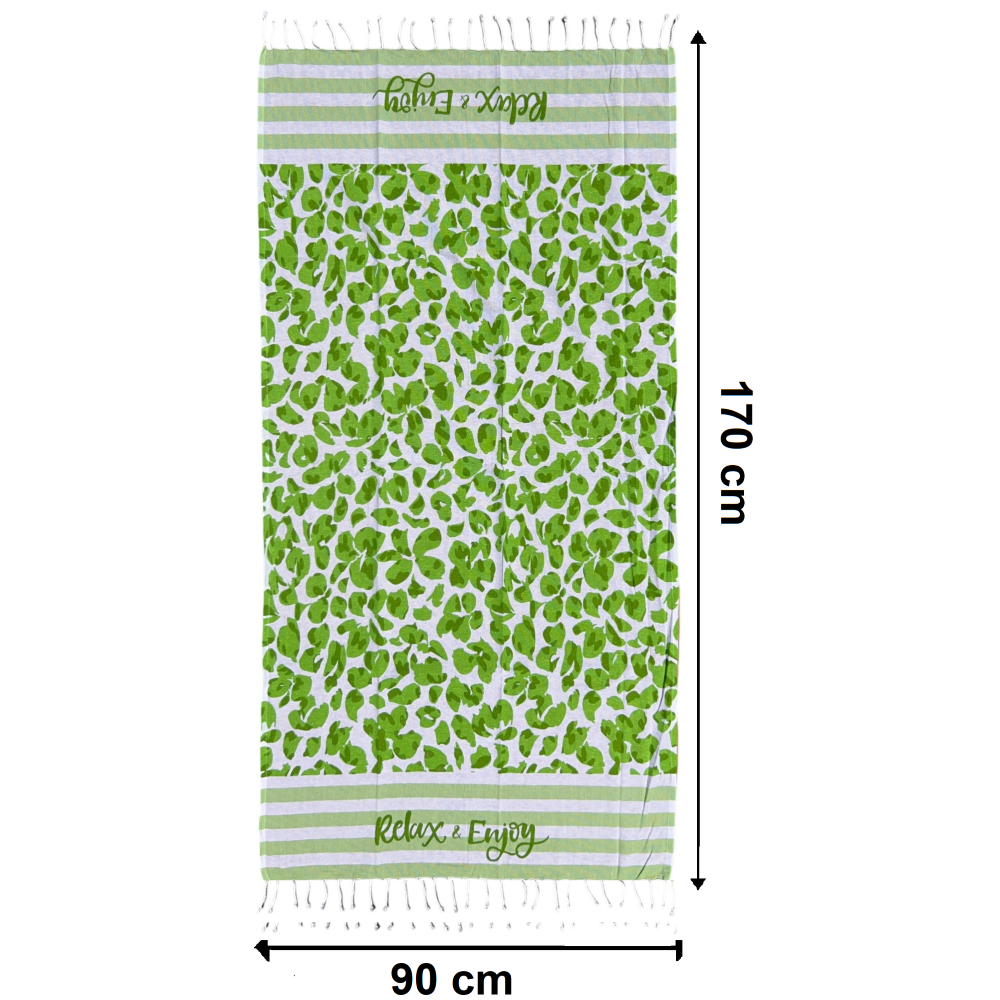 TELO MARE CON FRANGE 190 X 70 CM ASCIUGAMO IN MISTO COTONE ACCESSORIO SPIAGGIA PISCINA