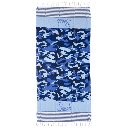 TELO MARE CON FRANGE 190 X 70 CM ASCIUGAMO IN MISTO COTONE ACCESSORIO SPIAGGIA PISCINA