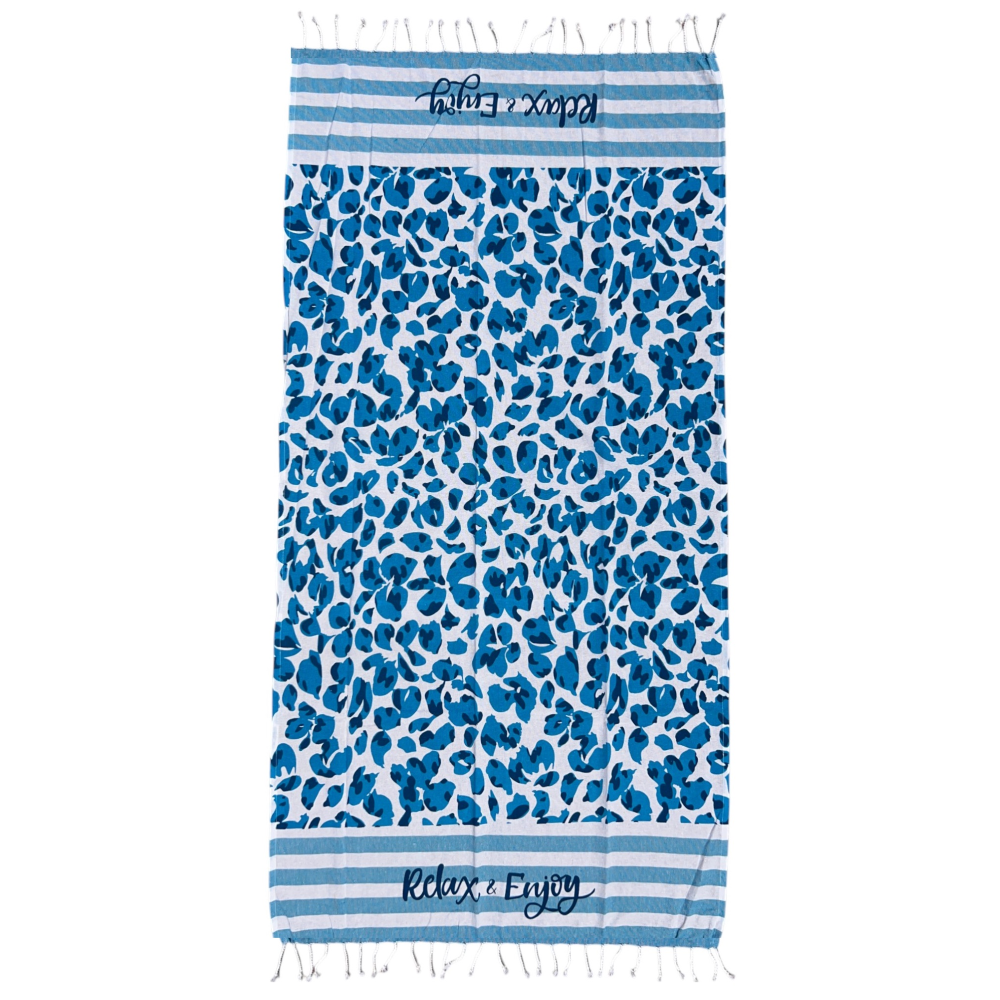 TELO MARE CON FRANGE 190 X 70 CM ASCIUGAMO IN MISTO COTONE ACCESSORIO SPIAGGIA PISCINA