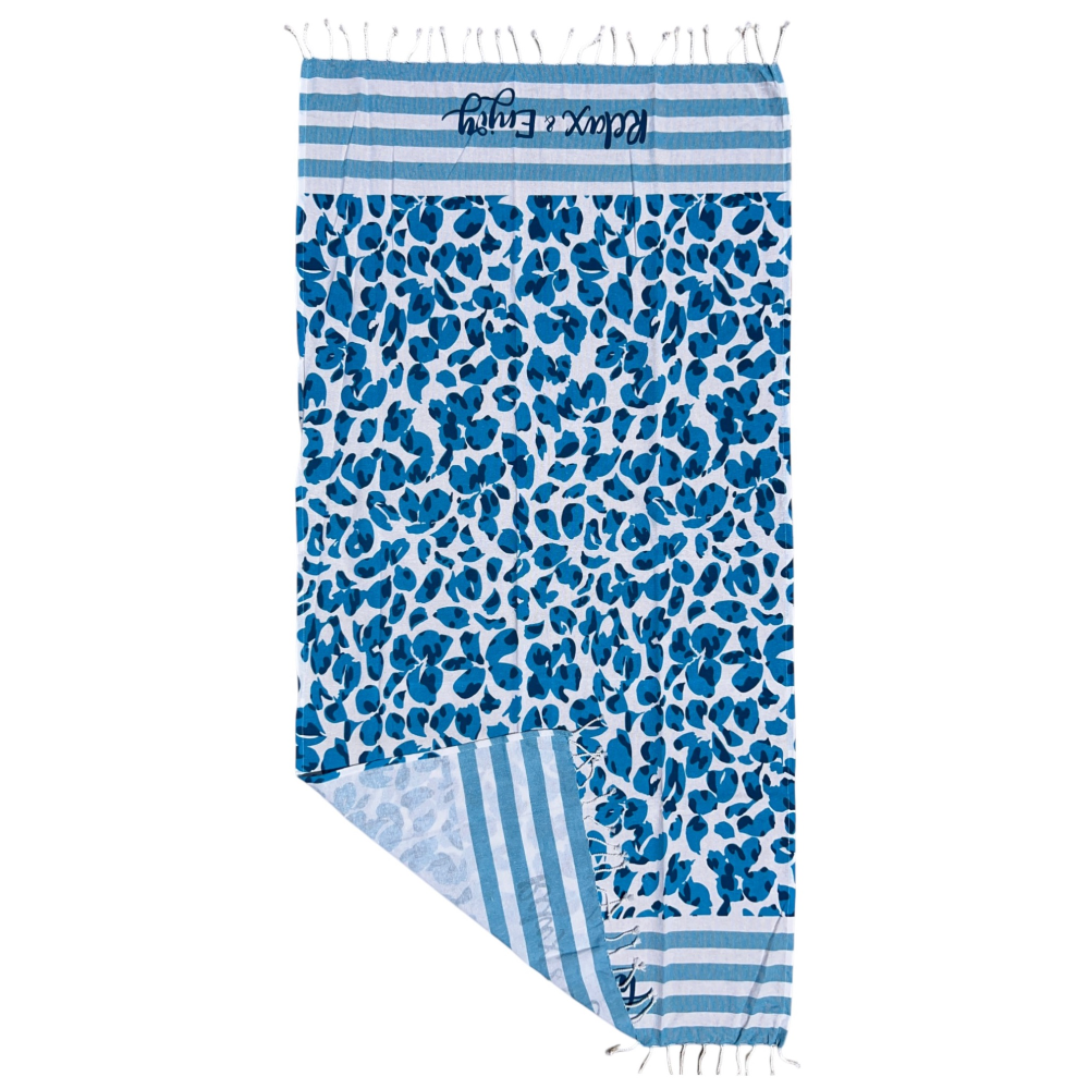 TELO MARE CON FRANGE 190 X 70 CM ASCIUGAMO IN MISTO COTONE ACCESSORIO SPIAGGIA PISCINA