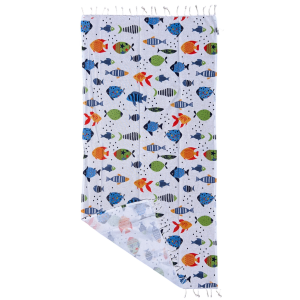 TELO MARE CON FRANGE 190 X 70 CM ASCIUGAMO IN MISTO COTONE ACCESSORIO SPIAGGIA PISCINA