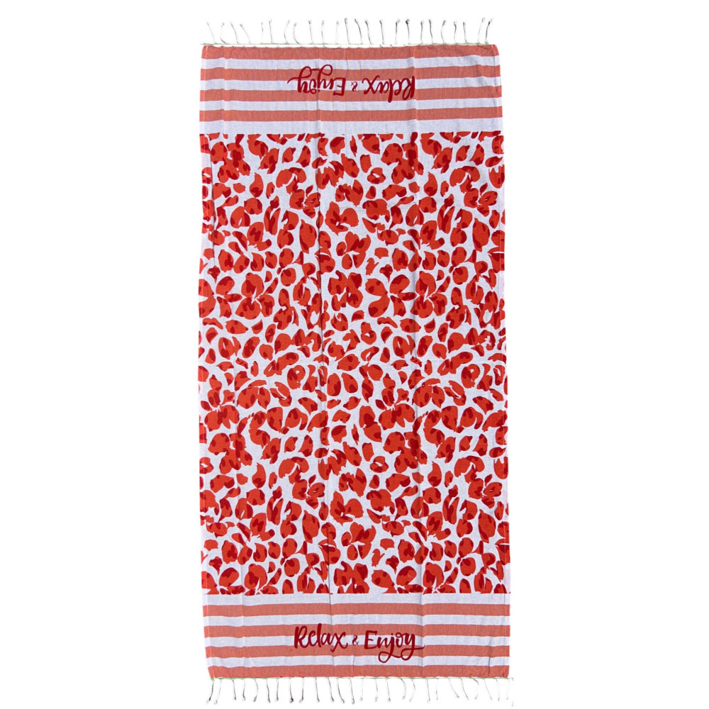 TELO MARE CON FRANGE 190 X 70 CM ASCIUGAMO IN MISTO COTONE ACCESSORIO SPIAGGIA PISCINA