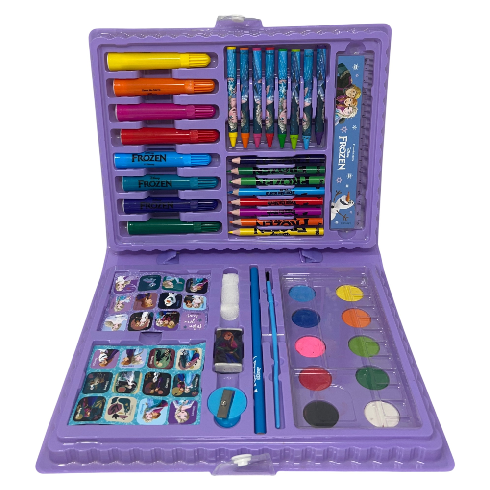 VALIGETTA 65 PEZZI FROZEN DISNEY SCATOLA COLORI CANCELLERIA STICKERS PER BAMBINI - 1221