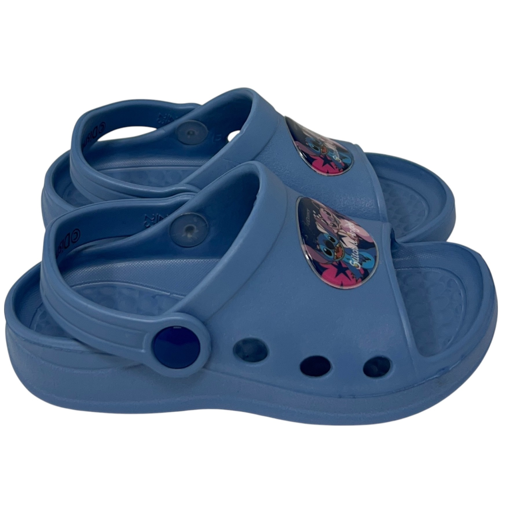 CIABATTE STITCH E ANGEL DISNEY SABOT PER BAMBINI PANTOFOLE IN EVA MARE PISCINA CASA - D11682MC