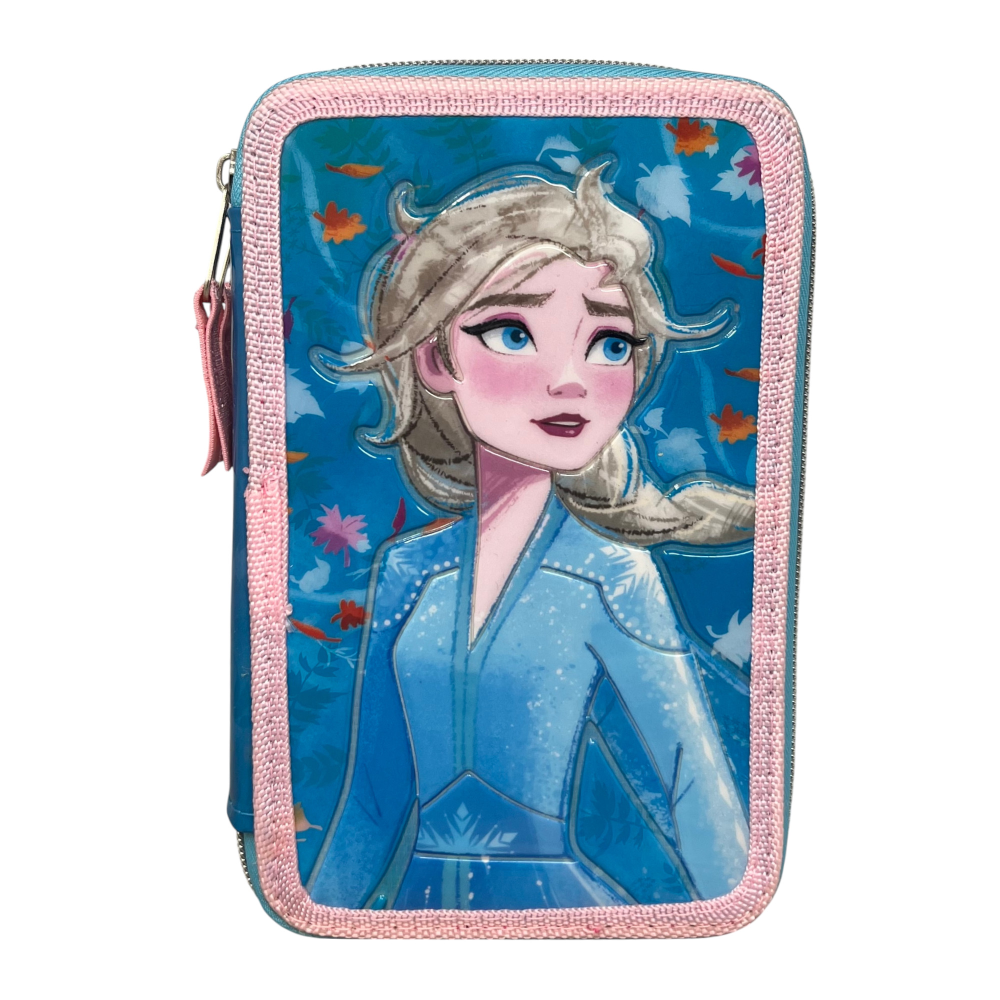 ASTUCCIO SCUOLA 3D FROZEN DISNEY ELSA MULTISCOMPARTO 3 ZIP PASTELLI FILA PENNARELLI GIOTTO - FZN0632