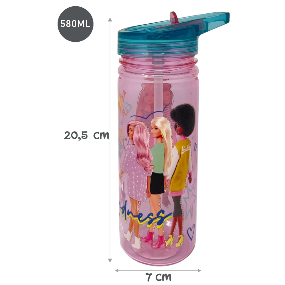 BORRACCIA ECOZEN BARBIE MATTEL IN TRITAN BOTTIGLIA CON BECCUCCIO RIPIEGABILE 580 ML -83208