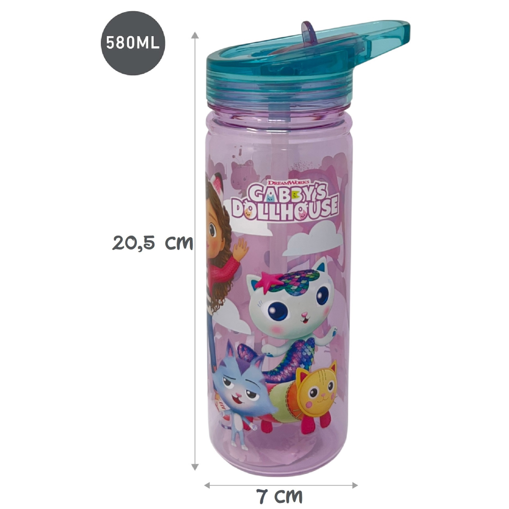 BORRACCIA ECOZEN GABBY'S DOLLHOUSE IN TRITAN BOTTIGLIA CON BECCUCCIO RIPIEGABILE 580 ML -83215