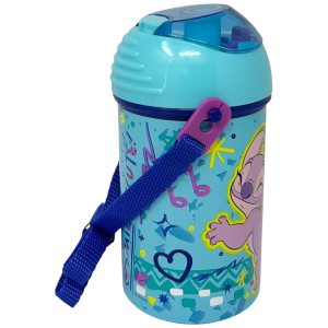 BORRACCIA POP-UP STITCH E ANGEL DISNEY BOTTIGLIA IN PLASTICA RIUTILIZZABILE CON TRACOLLA 450 ML - 83218
